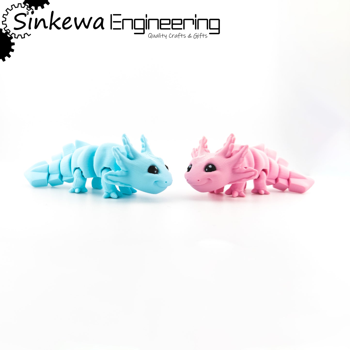 3D Printed Baby Axolotl Articulated Figurine – Fidget Toy
