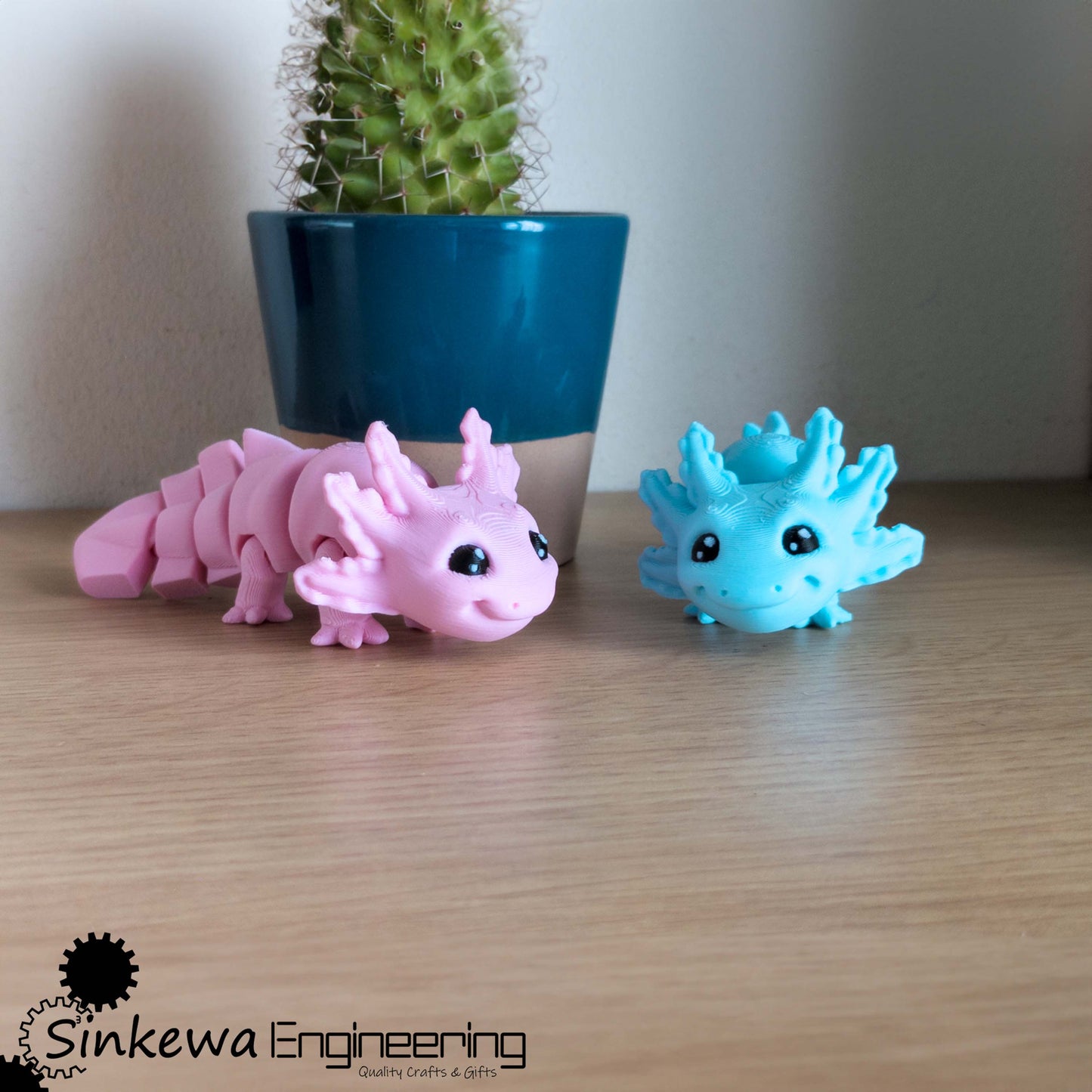 3D Printed Baby Axolotl Articulated Figurine – Fidget Toy