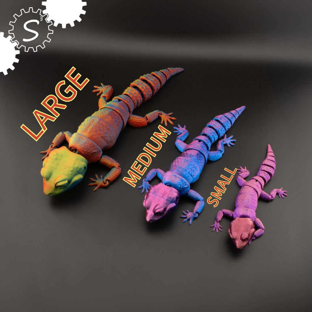 3D Printed Articulated Gecko Fidget Toy Gift