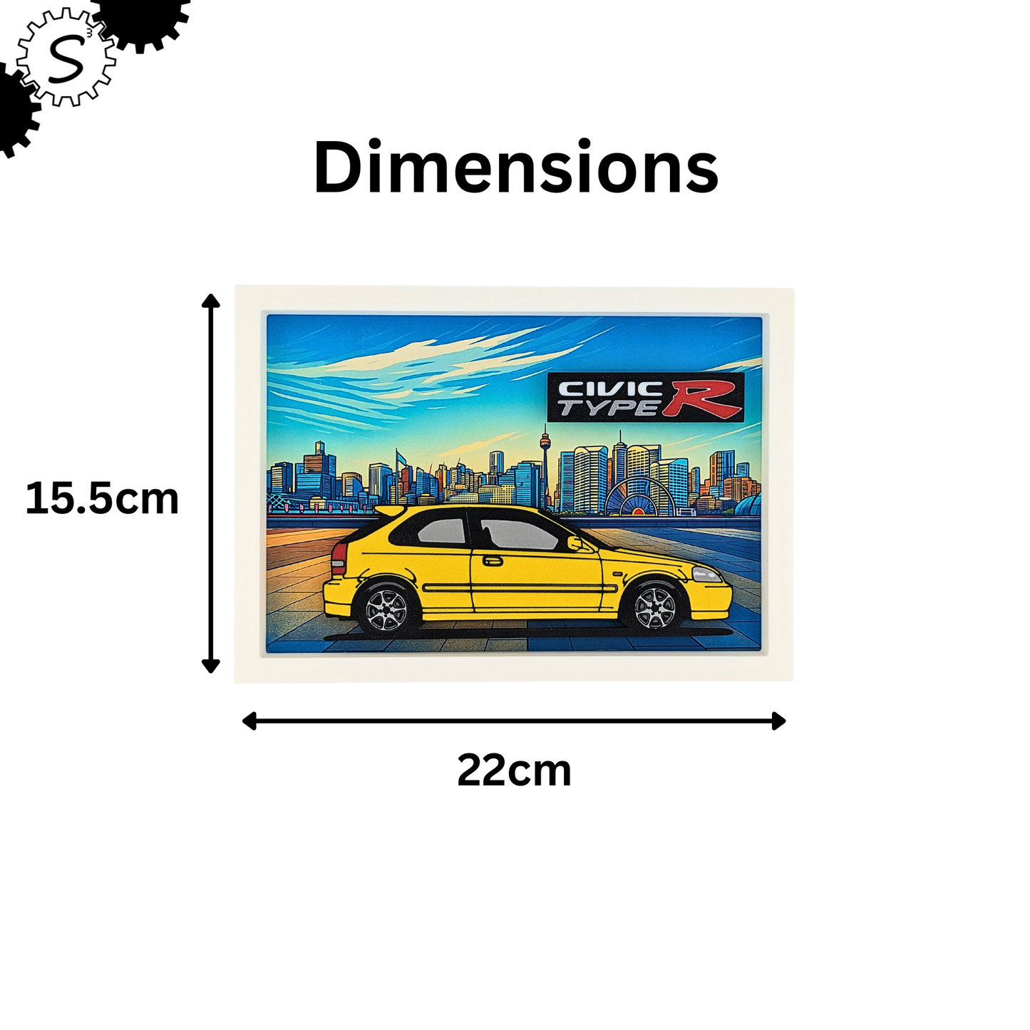 Honda Civic EK9 Type R 3D Layered Wall Art