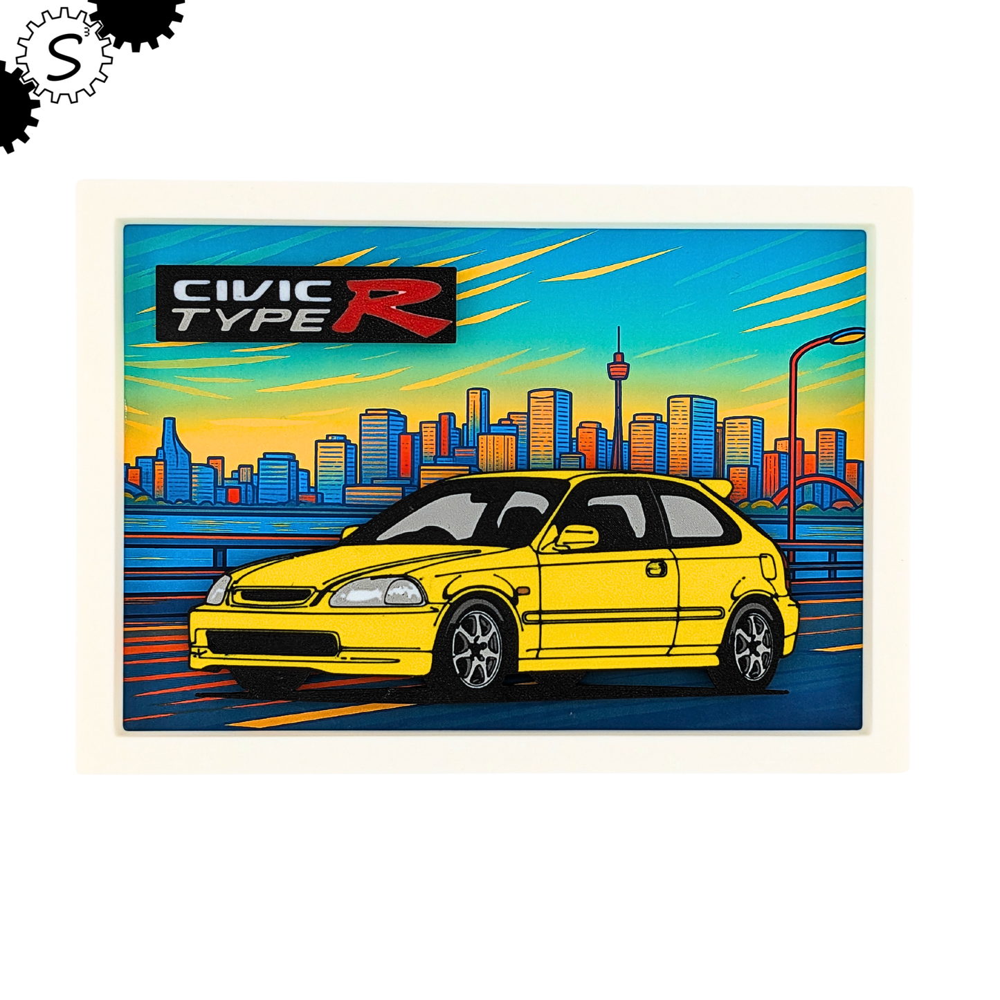 Honda Civic EK9 Type R 3D Layered Wall Art