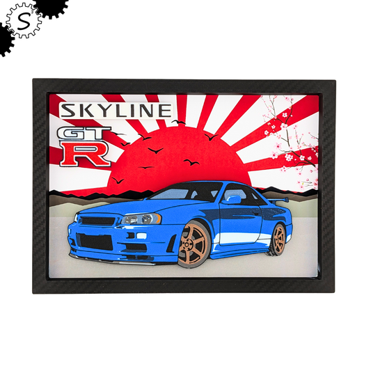 Nissan Skyline GT-R 3D Layered Wall Art
