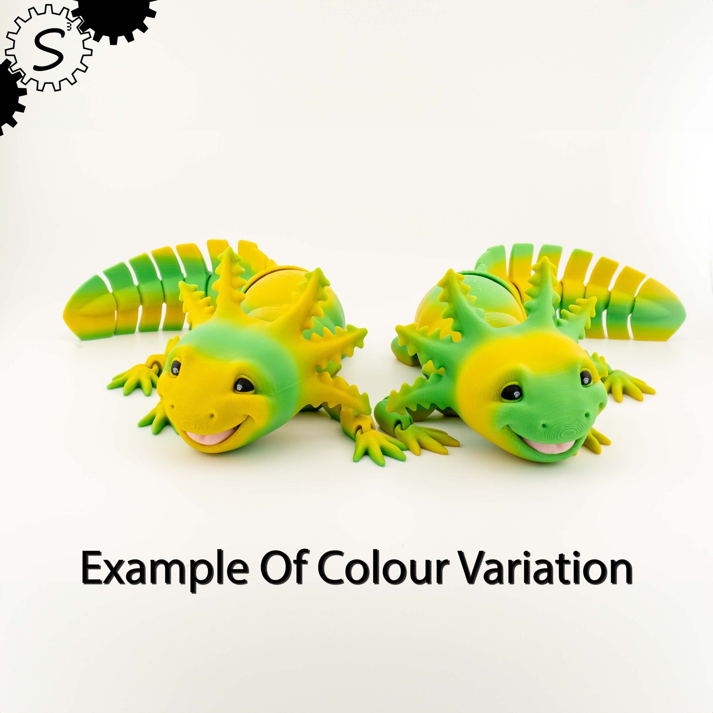 3D Printed Articulated Adorable Big Smile Axolotl Fidget Toy Gift