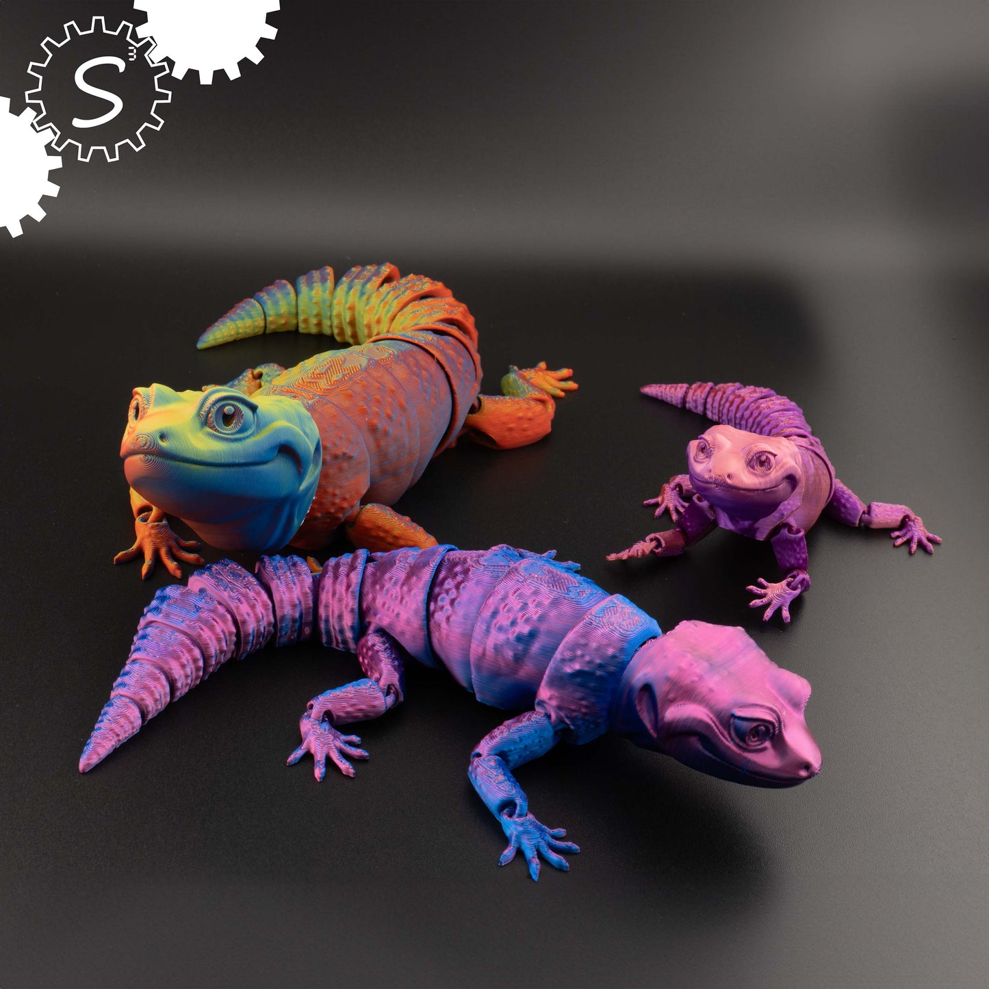 3D Printed Articulated Gecko Fidget Toy Gift